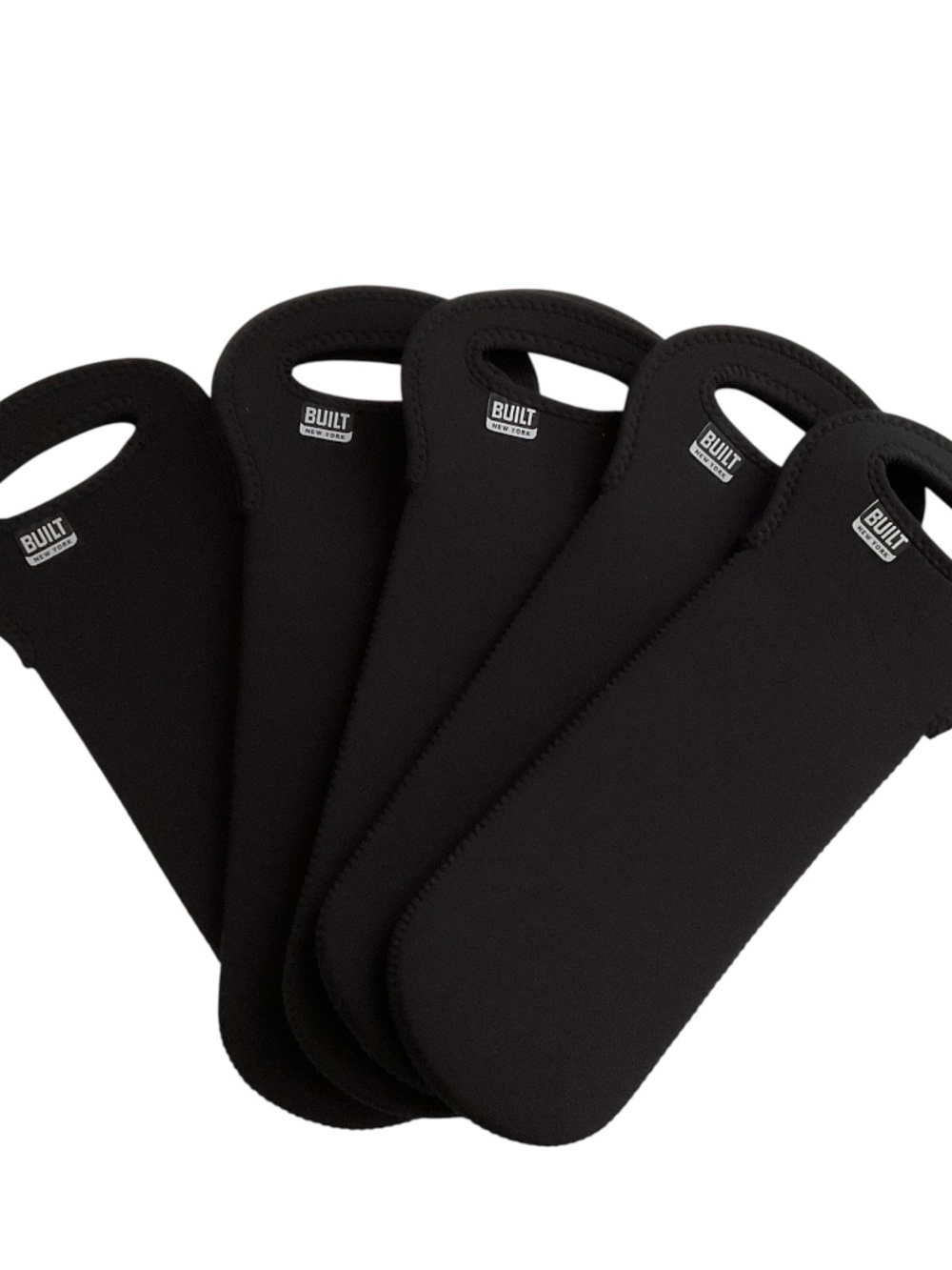 BUILT NY Neoprene One Bottle Wine Tote Bag Set of 5 Insulated Travel Gifting